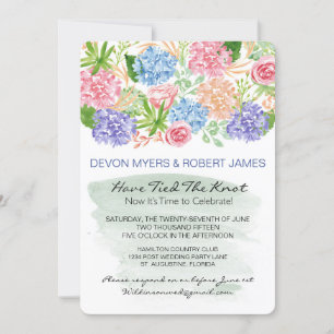 Water Colour and Flowers Post Wedding Party Invite