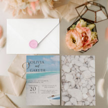 Water colour beach ocean destination wedding