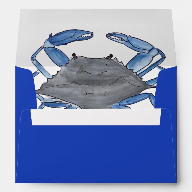 Water Colour Blue Crab Surprise Envelope (Back (Bottom))