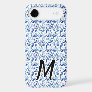 Water Colour Blue Leaf Mosaic Fine Art Monogram