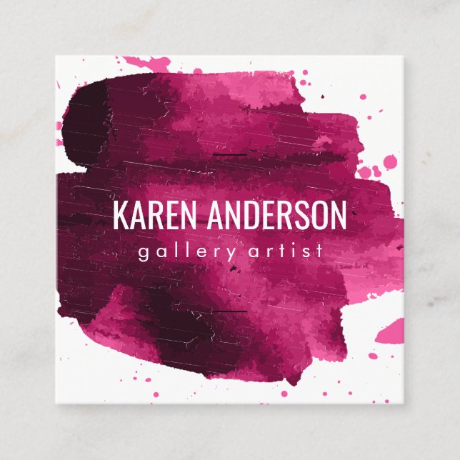 Water Colour (brushed) Square Business Card (Front)