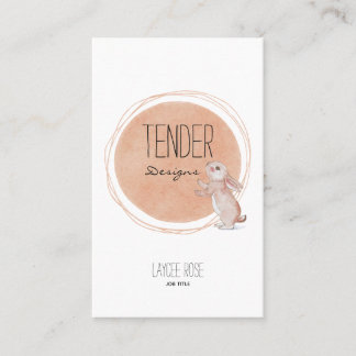 Water Colour Bunny Logo Business Card