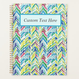Water Colour Chevron Pattern Design with Bold Brus Planner