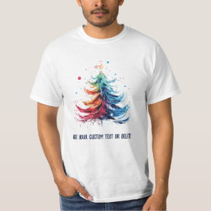 Water Colour Christmas Tree Celebrate Christmas T-Shirt