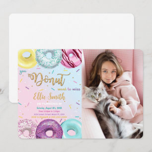 Water Colour Doughnut Photo Invitation