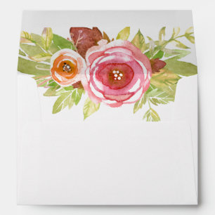 Water Colour Floral Bouquet Envelope