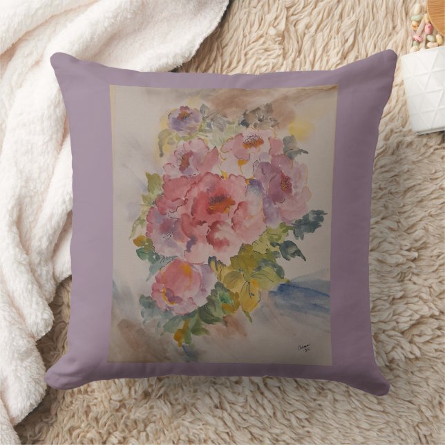 water colour floral pattern  cushion (Blanket)