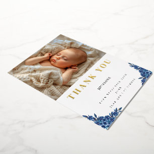 Water colour flower Thank you Foil Invitation