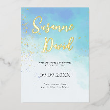 Water Colour & Foil Invitation