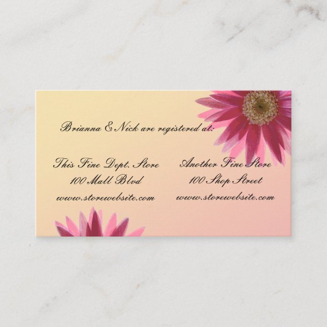 Water colour fuscia daisies enclosure card (Front)