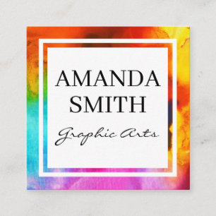 Water Colour Graphic Artist Square Business Card