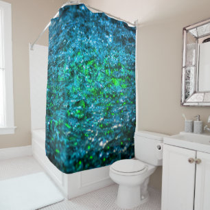 Water Colour - Green Shower Curtain