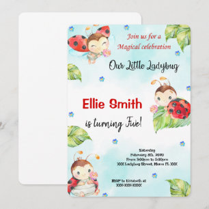 Water Colour Ladybug Invitation