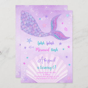 Water Colour Mermaid Invitation
