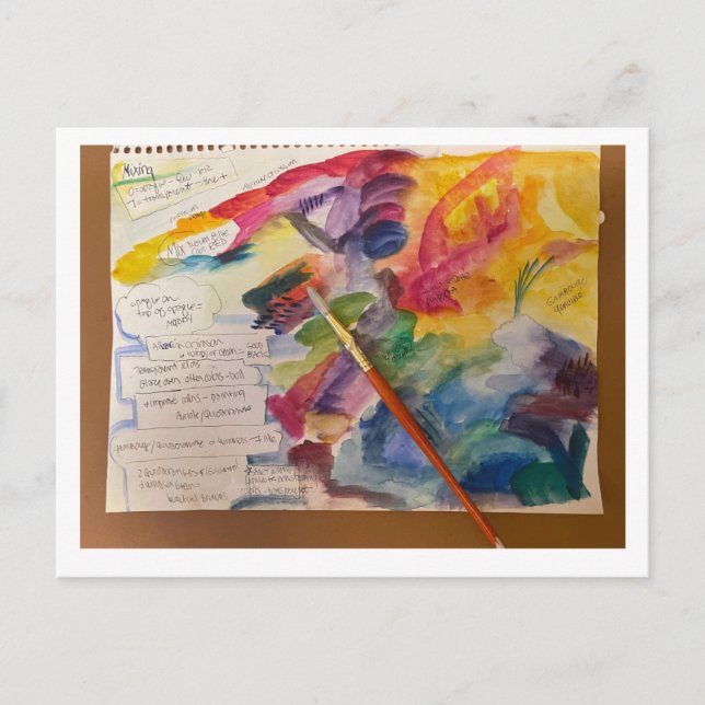 Water Colour Mixing Postcard (Front)