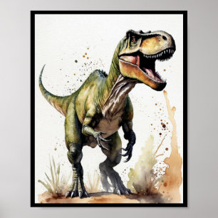 Water Colour of Dinosaur Tyrannosaurus rex Poster
