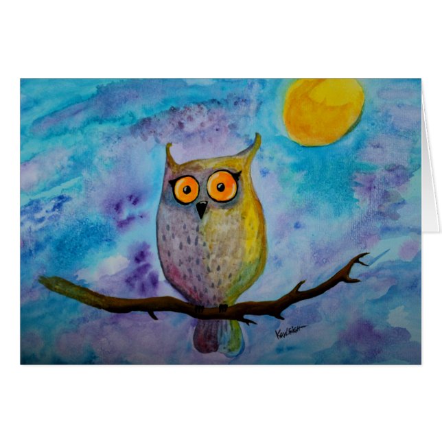 Water Colour Owl (Front Horizontal)