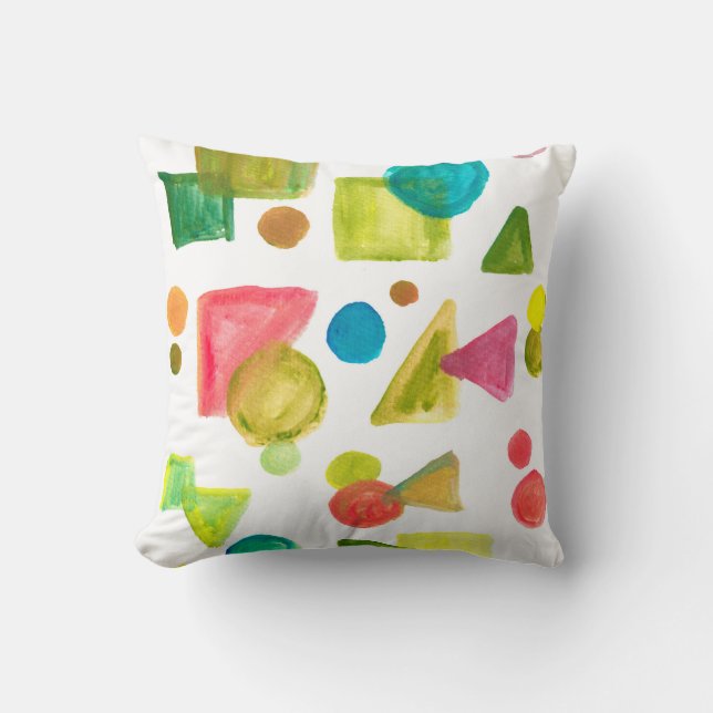 water colour painted abstract cushion (Front)
