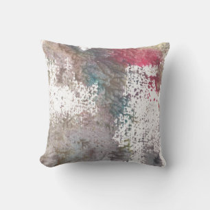 water colour painted abstract cushion