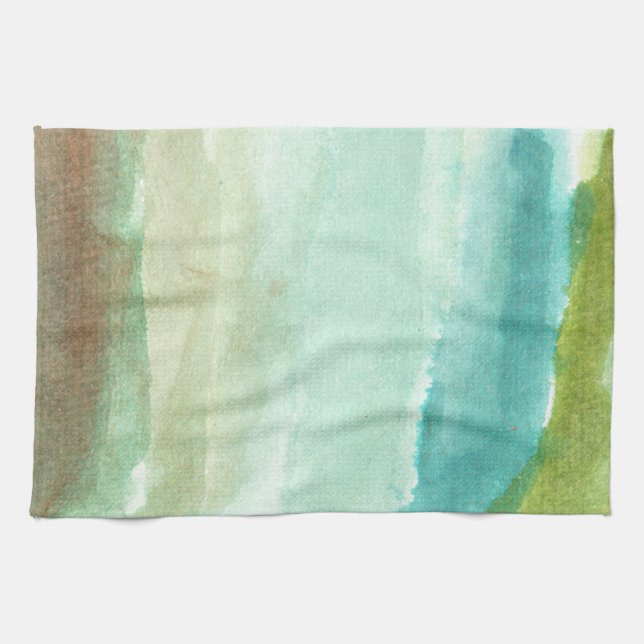 water colour painted abstract tea towel (Horizontal)