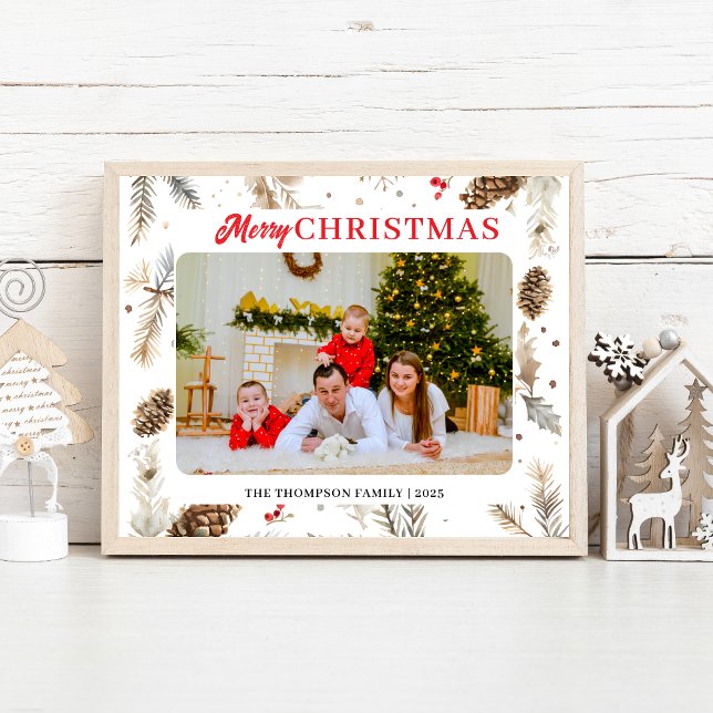 Water Colour Pastel Winter Photo Holiday Card Poster (Creator Uploaded)