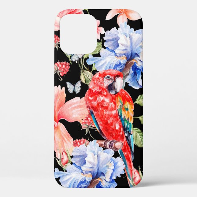 Water colour pattern with flowers roses, iris, hib Case-Mate iPhone case (Back)