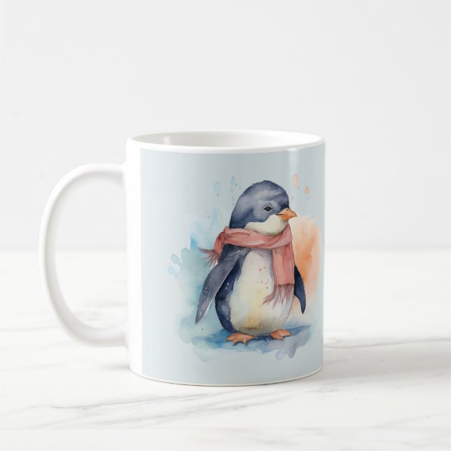 Water Colour Penguin Mug Design (Left)