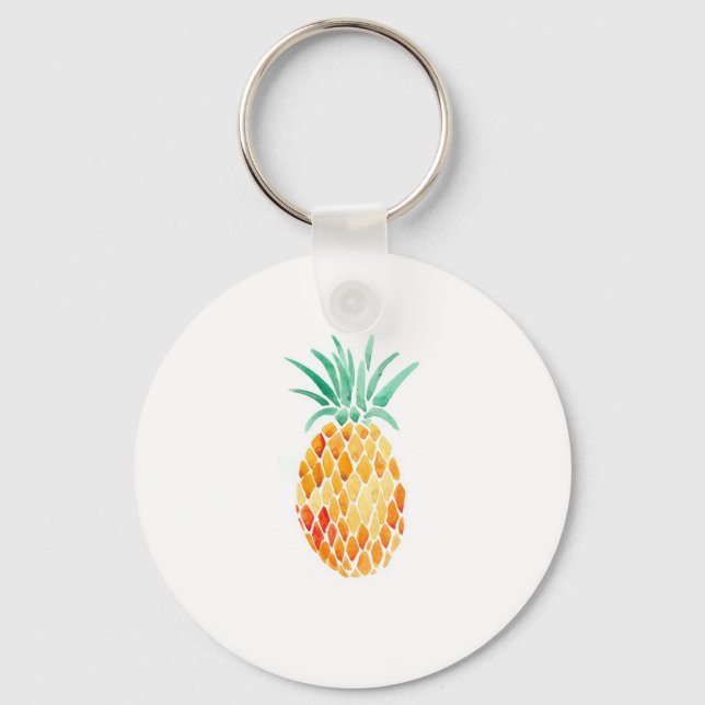 Water- Colour Pineapple Key Ring (Front)