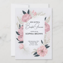 Water colour pink blush floral bridal shower