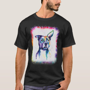 Water Colour Pit Bull Terrier Dog Boy Girl Tie Dye T-Shirt