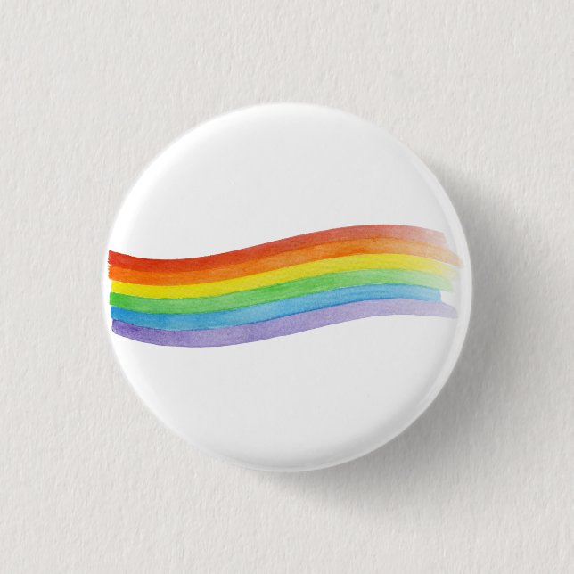 Water Colour Pride Rainbow 3 Cm Round Badge (Front)