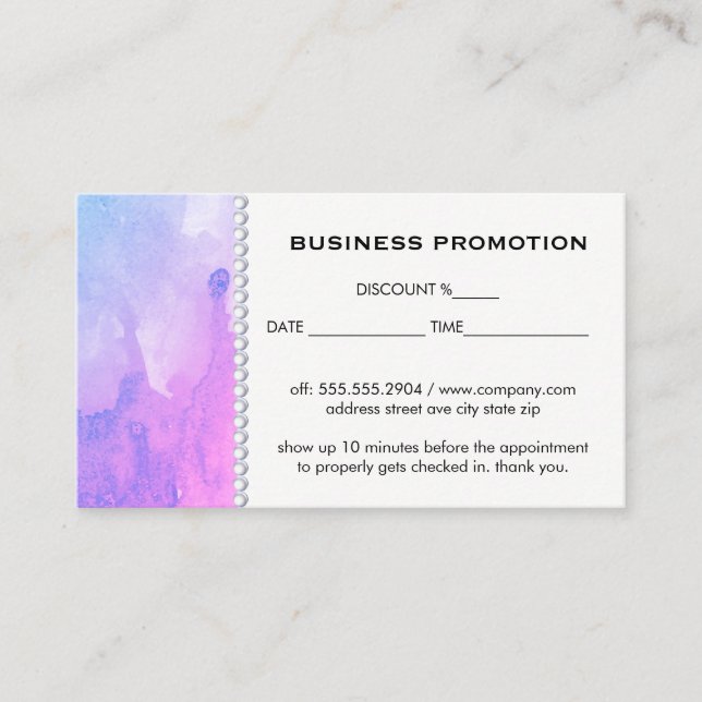 Water Colour Promotional Discount Card (Front)