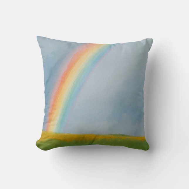 Water colour Rainbow Cushion (Front)