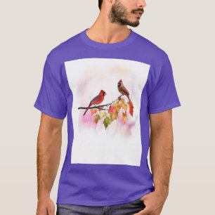 Water Colour Red dinals Birds T-Shirt