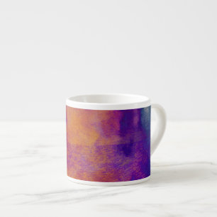 Water colour red yellow blue purple graphic art espresso cup