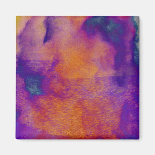 Water colour red yellow blue purple graphic art magnet