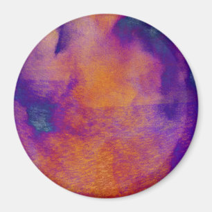 Water colour red yellow blue purple graphic art magnet