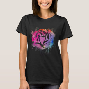 Water Colour Rose Art Garden Gardener Botanist Flo T-Shirt