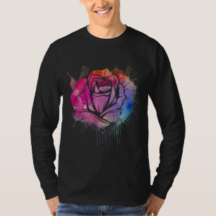 Water Colour Rose Art Garden Gardener Botanist Flo T-Shirt