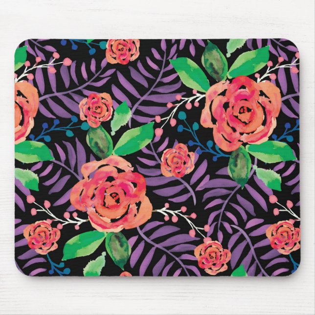 water colour roses forest mouse pad (Front)