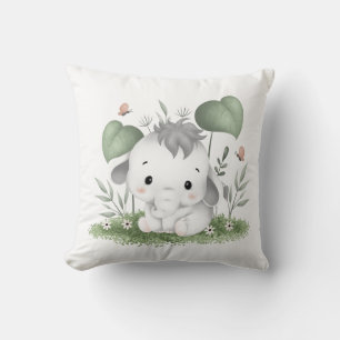Water Colour Safari Elephant in Baby design Cushion