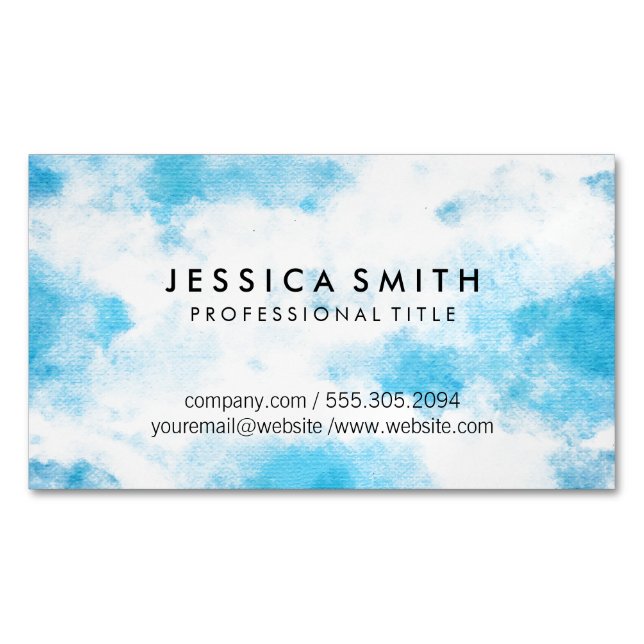 Water Colour Sky Magnetic Business Card (Front)