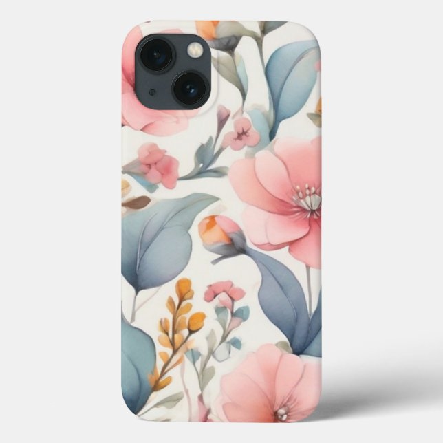 Water Colour Small Flower Design iPhone 13 Case (Back)