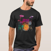 Water Colour Style Drummer Drum Set  Drummer