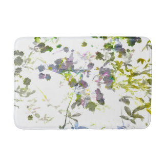 Water colour style romantic flower floral design bath mat