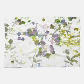 Water colour style romantic flower floral design tea towel