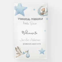 Water colour twinkle twinkle little star boy baby
