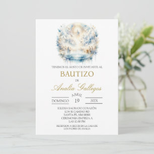 Water coloured  Spanish baptism Invitation