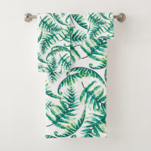 Water Colours Ferns Pattern Bath Towel Set