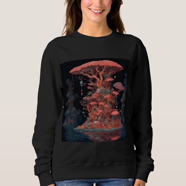 water colours plants designs sweatshirt (Front)
